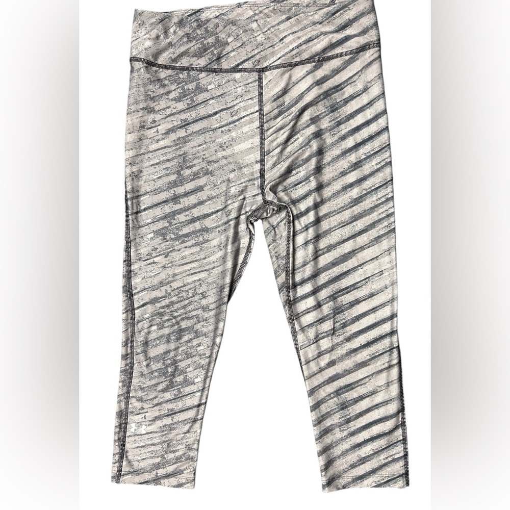 Under Armour Women's Compression Heatgear Capri Leggings  Grey/Black Size Medium